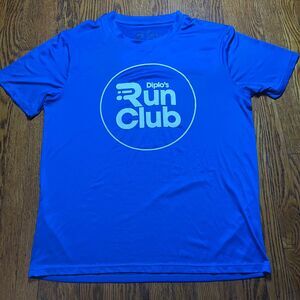 Diplo's Run Club Blue Athletic Performance T-Shirt Unisex Size L Workout Gym